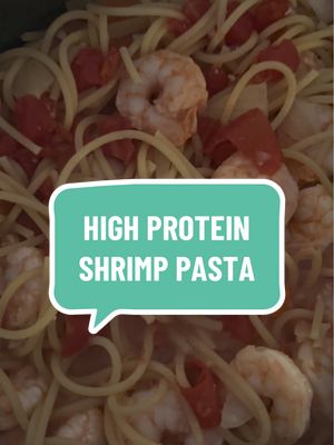 A post by @exercisewith.e on TikTok caption: High protein shrimp pasta🍤 ✔️1 bag of shrimp ✔️.5 box of noodles  ✔️1 can diced tomatoes ✔️diced onion and garlic to taste Cook shrimp with diced onion and garlic. Once fully cooked add in the diced tomatoes and let simmer. Boil the noodles and add to the shrimp once cooked. Let simmer and enjoy! Add lemon juice for extra taste! For more recipes join our app where you can access workouts, workout programs, recipes, education, and more! #creatorsearchinsights #dinner #protein #proteinrecipe #dinnerrecipe 