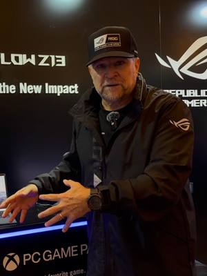 A post by @real_ned_luke on TikTok caption: Say Hello to my Leetle Friend...ROG Flow Z13 #GamingTablet Portable gaming power let's you touch grass and play at the same time.  #TeamROG #RepublicOfGamers #CES  ⭐️⭐️⭐️⭐️⭐️