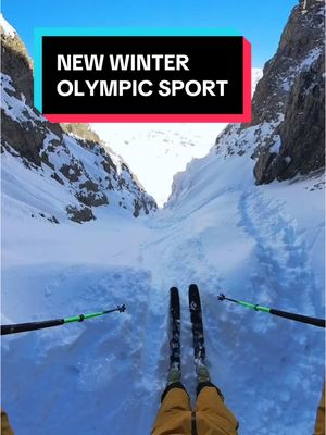 A post by @teamgb on TikTok caption: Apparently this speed is considered ‘training’ 😭 British ski mountaineering athlete Iain Innes is gearing up for the new winter Olympic sport  ⛷️ #skimountaineering #skiing #extremesports #skier 