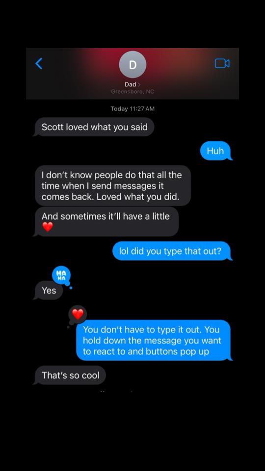 A post by @authenticallyhaley on TikTok caption: He reacted to the message by saying “Scott Loved what you did” instead of just hitting the ❤️ button. 😂😂😂