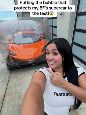 A post by @andrea.lopez44 on TikTok caption: That was a close one😅 #couple #viral #fyp #mclaren 