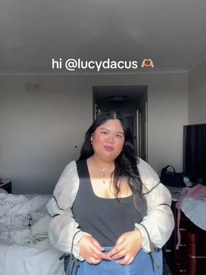 A post by @tranganhdong on TikTok caption: hey im available for hire btw @lucy dacus 🩷 #castingcall #bestguess #lucydacus 