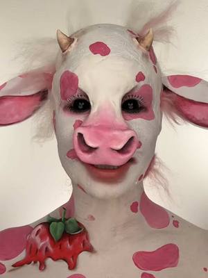 A post by @hollymurraymakeup on TikTok caption: Heard we are bringing back 2020 ? Here’s a Starwberry Cow ib: @Benji Krol 