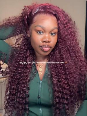 A post by @ebonyrosaa on TikTok caption: @Megalookhair @Megalook Hair 13x4 lace frontal dark purple color deep wave wig #megalookhair #megalook 