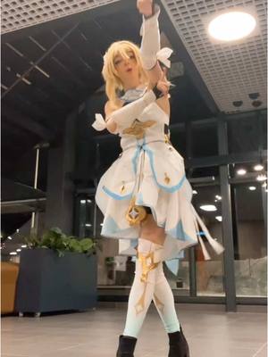 A post by @mumii.cos on TikTok caption: Did the dance myself aswell😌 #cosplay #luminecosplay #GenshinImpact #luminegenshin #luminegenshinimpact #lumine 