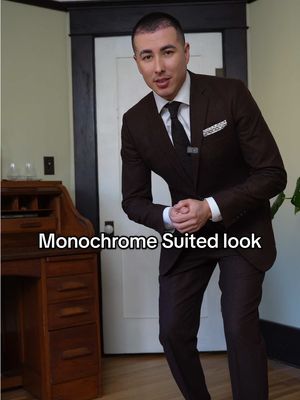 A post by @blakescott_ on TikTok caption: Monochrome suited look.  What color should I do next?  #menstyletips #monochromeoutfit #monochromaticoutfit #suitstyle #suits @Thursday Boots @The Tie Bar @Burberry 