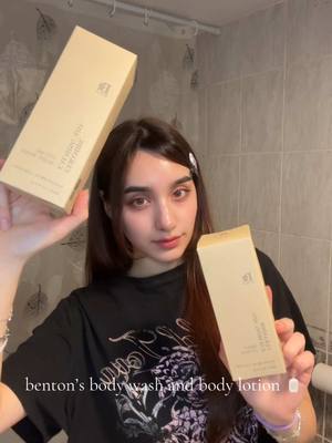 A post by @sharonsiani on TikTok caption: i noticed that even after drying it feels as though i have applied cream, love that aspect so much! especially suitable for sensitive skin 🧴✨ @bentoncosmetic #benton #koreanskincare #newlaunch #ceramidecalmingatobodycareduo #bodycare #bodycareroutine #bodycareproducts #softskin #sensitiveskin #sgniw 