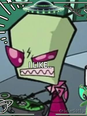 A post by @crochetkittyz on TikTok caption: I love these two SM you wouldn't understand #invaderzim #iz #zim #gir #edit 