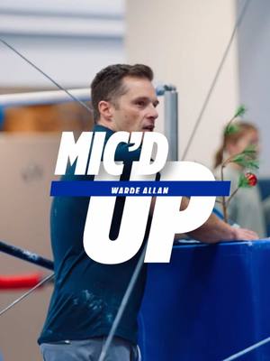 A post by @byugymnastics on TikTok caption: MIC’D UP with Coach Warde Allan #gymnastics #micdup #bars 