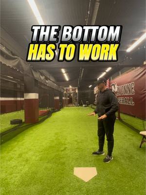 A post by @coachrayallday on TikTok caption: THE BOTTOM HAS TO WORK! #fyp #baseball #baseballcoach #baseballlife #baseballtiktoks 