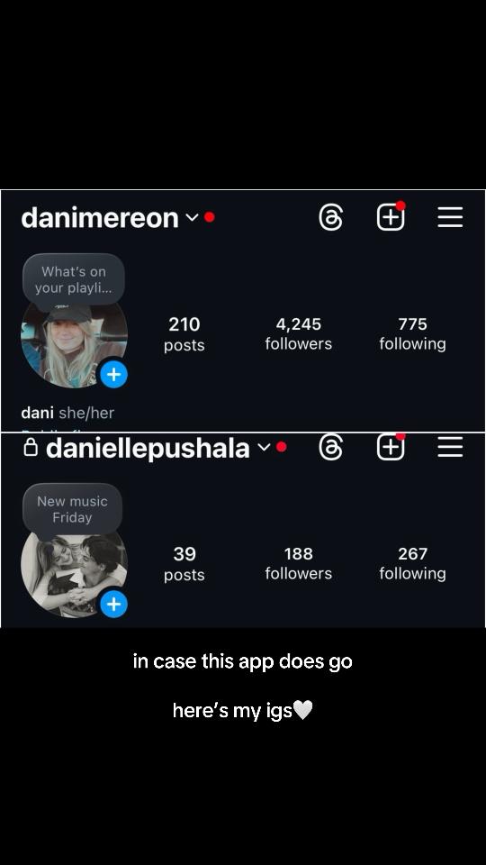 A post by @danimereon on TikTok caption: i’ll follow back whoever i can 🤍 i don’t wanna lose friends from here IF anything happens 