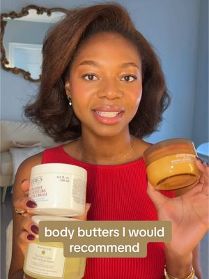 A post by @nimilolu on TikTok caption: my fave body butters and creams 🥰 #bodybutter #winterskincare #winterskincareroutine #bodycream @Kiehl's Since 1851 @Josie Maran @Naturium some of these items were gifted to me.