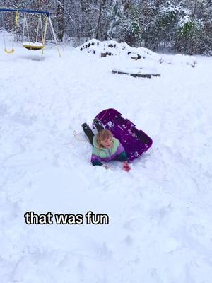 A post by @sydney.bradley on TikTok caption: Sledding fun! #fyp #funny #sledding #snow #snowday #fyp 