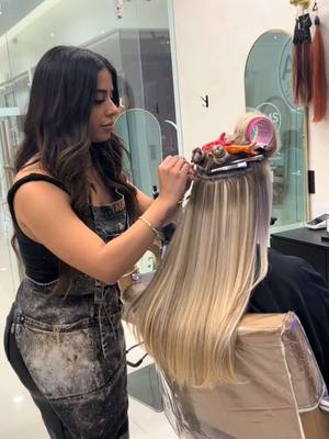 A post by @annmaureenstyle on TikTok caption: Babylights & weft extensions using my method • • #blonde #blondehair no #bellami #bellamkextensions #handtiedextensions #itip #tapein ##miamiextensions #reels #tiktock #newyorkhairstylist #newyork #hairtransformation 