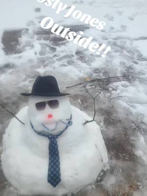 A post by @fgajones on TikTok caption: Frosty Jones outside wit it!! #cora #snowman #fgajones #Georgia #outside #usa