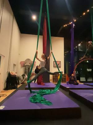 A post by @emmaclairolson on TikTok caption: starting aerial classes is one of the best things I’ve done for myself #aerialsilks #aerialyoga #aerial #aerialistsoftiktok 