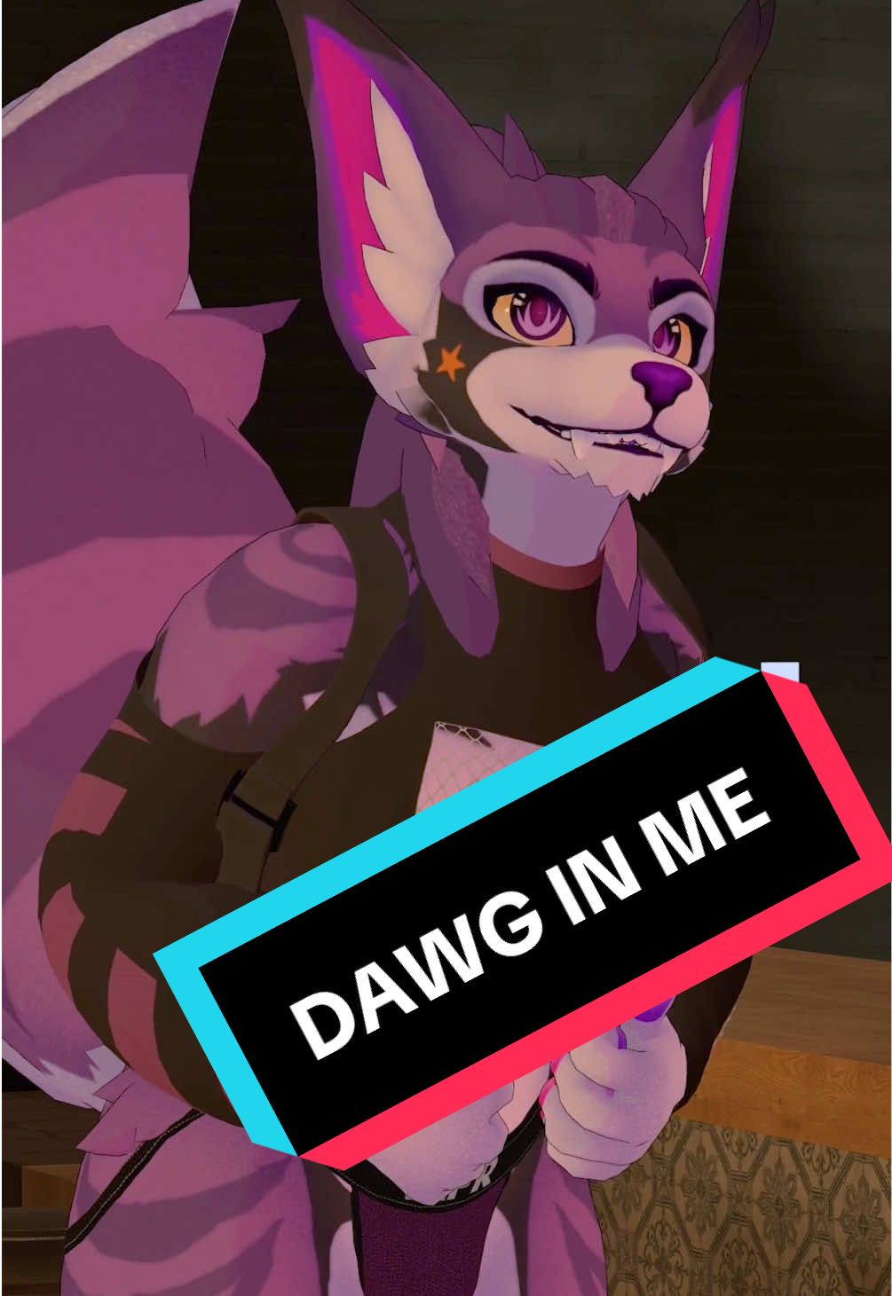 A post by @bardicrj on TikTok caption: THE TAIL WIGGLE IS SO CUTE #furry #vrchat #furryfandom #furrytiktok #furries 