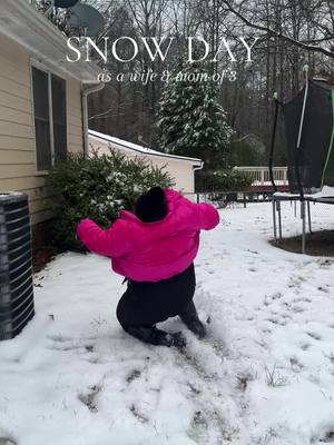 A post by @janiceyalittle on TikTok caption: Don’t laugh! 😂 School was cancelled and we had the best morning in the snow! It rarely snows in Georgia! #momtok #snowday #morningroutine #dailyvlog #wife 