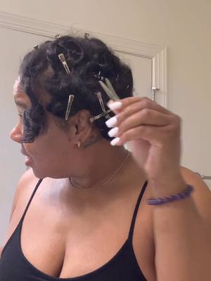 A post by @polishdceo on TikTok caption: Hit or miss?? #naturalhair #hair #hairtok #creatorsearchinsights #pincurls #howto #DIY #diyhair #hairtutorial #fyp 