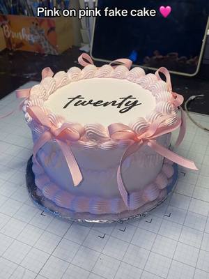 A post by @advbellearts on TikTok caption: Okay obsessed with this pink on pink 😍😍 order through my website!! #fakecake #advbellearts #fakecaketutorial 