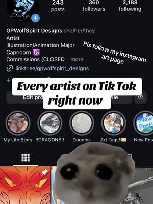 A post by @gpwolfspirit11933 on TikTok caption: Guys idk what’s going on with this Tik Tok ban but pls go follow my instagram (GPWolfSpirit Designs). I’ll be posting all my videos onto there. 🥹🙏 #tiktokbanned #tiktokban #artistsoftiktok #artist #instagram #artistsofinstagram #arttok #fyp #fypシ #fypage 