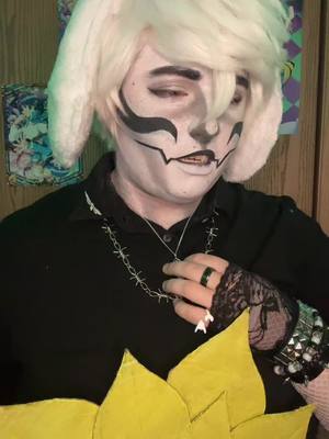 A post by @dragonimaginator on TikTok caption: “There is no point in trying to be anything else.” That is such a raw line from a good movie with terrible allegories for r@C!sm. It is wild to think about this movie, and yes, I used it on an undertale cosplay lol  . Character - Asriel Drummer IP - Undertale . . . #undertale #flowey #floweycosplay #asriel #asrieldreemurr #asrieldreemurrcosplay #undertalecosplay #indiegame #indiegamecosplay #8bitindiegame 