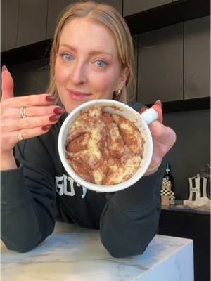 A post by @bromabakery on TikTok caption: cinnamon swirl banana bread mug cake 🙊 whether you’re tired, sick, sad, cold, or lazy, this mug cake is guaranteed to add a little happiness to your life. its a gourmet-level single-serve cake that doesn’t require turning on your oven. trust me. full recipe is on page 267 of my cookbook sweet tooth (link in my profile!)