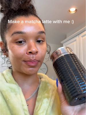 A post by @aridabaddestbaddie on TikTok caption: I’m officially obsessed with nespresso frother matcha now!! Omg 