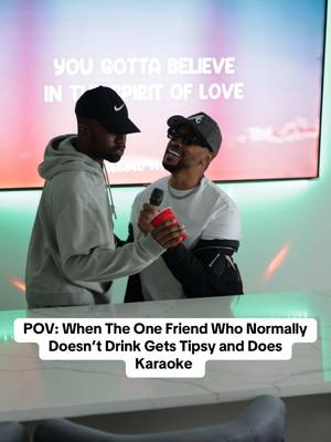 A post by @terrell_jarius on TikTok caption: Why is it when people drink they get strong as hell?! 🧐  We all know that one who feels the karaoke just a little bit too much. Tag someone who this reminds you of and put them out there 👀 #pov #funny #relatable #karaoke #karaoke🎤 #bendedknee #boysiimen 