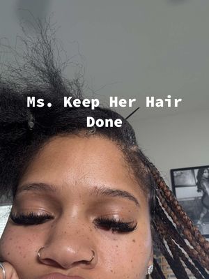 A post by @iammadidenise on TikTok caption: Ms. Keep Her Hair Done aka Ms. 400K 🤭 aka Ms. Lash Break Because my Lash Tech is on Maternaty Leave 😂😍 #mskeepherhairdone #color30braids #longbraids 