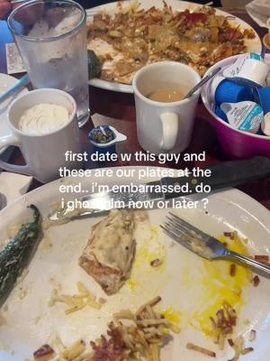 A post by @whodoesntlovedania on TikTok caption: jk guys it’s my bf & i’m just a biggie 🤗 #fyp #breakfast #mexicanfood #joke #funny #firstdate #dating #boyfriend 