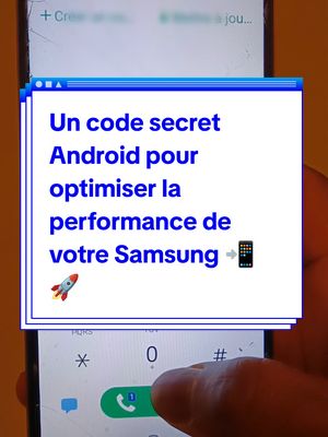 A post by @lingenieur.y on TikTok caption: Un code secret Android Samsung pour optimiser la performance de votre smartphone 