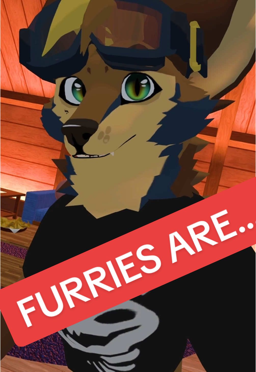 A post by @bardicrj on TikTok caption: Furries are often a little fruity #furry #furryfandom #furrytiktok #furries #vrchat