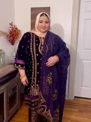 A post by @shereen7492 on TikTok caption: I’m so glad that I can bring beautiful dresses for my plus size ladies. I know it’s a struggle to find plus sizes! I myself had very difficult time finding my size clothes. Alhamdulliah I’m able to get them in my size and for you ladies.  ##shereen749##shereens_boutique##fyp##desifashion##plussizefashion##velvetdress##desifashion##desitiktok##viral##usa