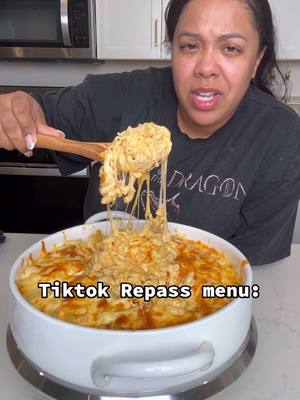 A post by @kimmyskreations on TikTok caption: This my part of the tiktok repass menu!! Where my other tiktok chefs? What yall bringing because its 175 million of us using this app and I aint making everything by myself!!! Lol #tiktokban #tiktokrepass #jokes #FoodLover 