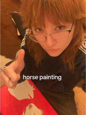 A post by @inlovewithrupertgrint on TikTok caption: HORSE PAINTING #horse#painting 