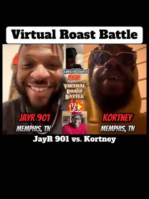 A post by @getyoazzonroastshow on TikTok caption: VIRTUAL ROAST BATTLE‼️ @JayR🖤 vs. @kortneyfrost95 🔥🤣 Special Guest @kaution_kw  Who you think won? COMMENT BELOW 👇🏾 If you’re interested in Virtual Battling DM the page now‼️ #roastcomedy #roastbattle #roastbattles #comedy #anyonecangetit #justjokes #justcomedy #fyp #fy #foryoupage #fortworthtx #birmingham #sanjose #virginia #pompano #louisiana #pensacola #batonrouge #wacotexas #entertainment