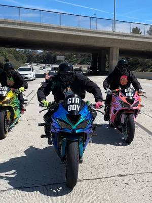 A post by @sixstarstunts on TikTok caption: GTA BOYZ #motorcycles #bikelife #rainbow #2025 #sportbike 