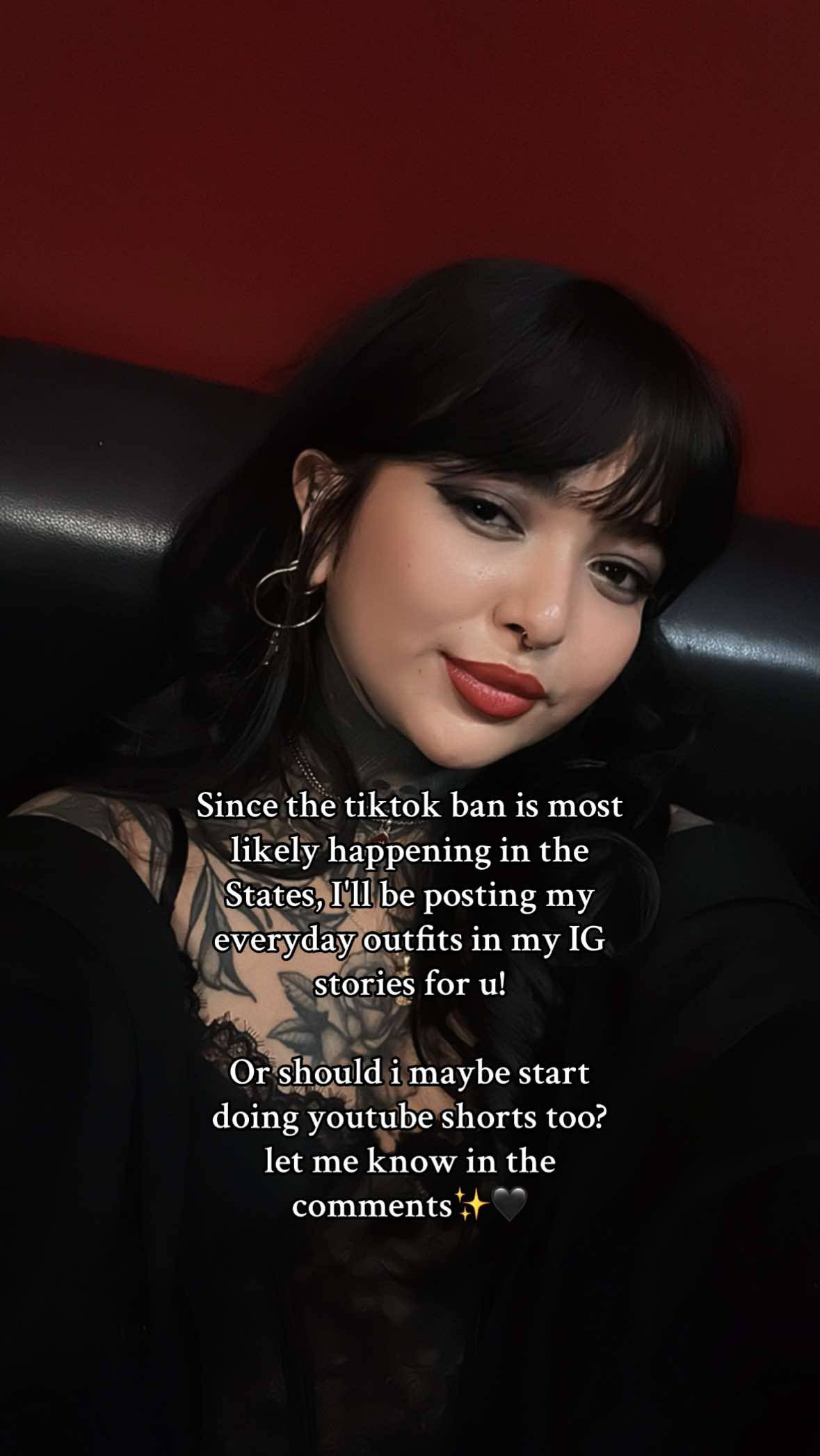 A post by @ginamadskull on TikTok caption: I will follow everyone i'm following here on tiktok also on IG so i don't loose this cool comunitiy🖤