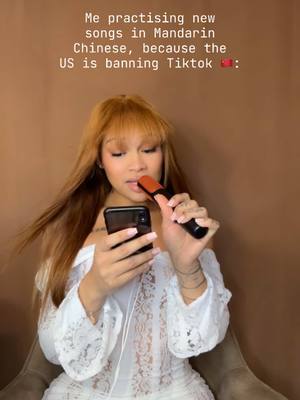 A post by @kyaraharley on TikTok caption: I can’t believe they really gonna ban this app for the US gworls 🇺🇸🤍🥲 Dress: @SHEIN  #fy #fyp #foryou #china #tiktok #ban #chinesesong #kyaraharley 