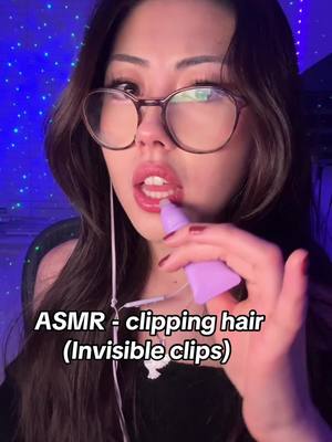 A post by @angeliclofiasmr on TikTok caption: Asmr clipping your hair back (invisible clips) trigger by miss manganese asmr  #fastasmr #asmr #clipping #asmrclips #invisibleclips #angeliclofiasmr #asmrtiktoks #relax #tingles #personalattention 