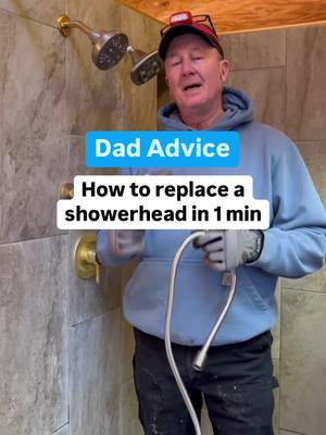 A post by @dadadvicefrombo on TikTok caption: Be honest: When was the last time you cleaned your showerhead? If the answer is never, it may be time to change it 