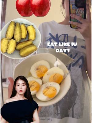 A post by @zhaahong on TikTok caption: Eat like IU (Day1) ✨#fypシ゚viral #onthisday #liferecently #zhaahong #healthy #livingalone 