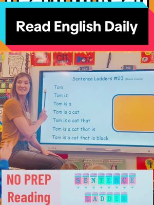 A post by @mrssmithscatchysongs on TikTok caption: Learn to read English Part 9! #english #englishteacher #englishclass #phonics #kindergartenteacher #mrssmithscatchysongs #learnenglishdaily #learnenglish #learntoread #readwithme 