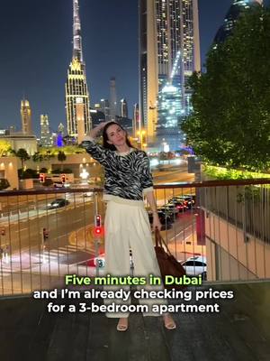 A post by @linguamarina on TikTok caption: Me, five minutes in Dubai: #dubai #uae #realestate #dubailife #burjkhalifa 