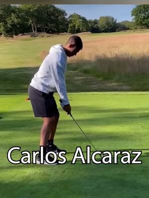 A post by @teeboxtreasures on TikTok caption: 🎾🏌️ Carlos Alcaraz ranks all three golf swings of himself, Rafa, and Sinner #golf #golftiktok #golfer #tennis #tennisplayer#atp #au #australia #alcaraz #nadal #sinner #australianopen | CREDIT: @ausopen