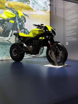 A post by @motoshop.ua on TikTok caption: The Vitpilen 801 Custom has been living in our heads rent free since EICMA! Equipped with top-tier components, including WP APEX PRO suspension, a precision-engineered race exhaust system, and high-performance Brembo brakes, all wrapped in our most eye-catching colour scheme to date, this machine truly stands apart. #Husqvarna #GoRide #RideHusqvarna #Vitpilen801 #teamwork 