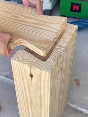 A post by @designs.by.donnie on TikTok caption: FURNITURE makers HATE me for showing YOU this! I used the Large Dovetail template and Bada$$ carpenter hat #DIY #furniture #woodworking #hats 