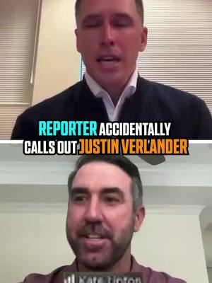 A post by @mlbonfox on TikTok caption: A reporter forgot to mute himself during Justin Verlander's introductory press conference 😭 #MLB #baseball 