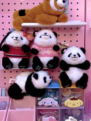 A post by @stationery_fairyland on TikTok caption: So many adorable panda#sanrio #panda #keychain #plushies #plushtoys 